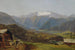 Vue depuis la Hütteneckalm sur le lac de Hallstatt et le Dachstein - Friedrich Loos — vy av konstverket