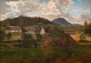 landskaps salzbourgeois med gård - Friedrich Loos — vy av konstverket