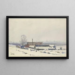 Friedrich Mook - Grtnerei im Schnee am Dornbusch.webp
