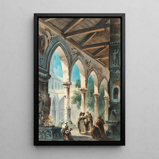 Friedrich Perlberg - Mnche im Kreuzgang.webp