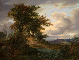 Friedrich Preller the Elder - Landschaft mit Eichen am Meer.webp