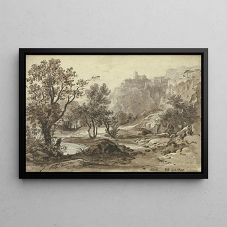 Friedrich Salath - Ansicht von Nemi im Vordergrund der Nemisee.webp