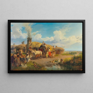 Friedrich Sturm - Landvolk vor den Toren der Stadt.webp