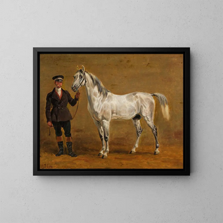 Friedrich Voltz - Schimmel mit Rittmeister.webp