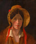 Antonie Amerling med florentinsk hatt, konstnärens fru - Friedrich von Amerling — vy av konstverket
