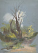 Sentier de montagne avec un arbre - Friedrich von Nerly — vy av konstverket
