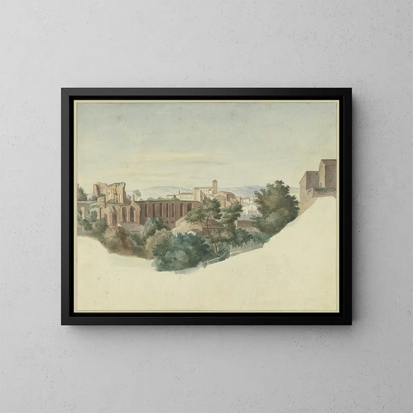 Vue de SS Giovanni e Paolo à Rome - Friedrich von Olivier — inramlat konstverk på väggen