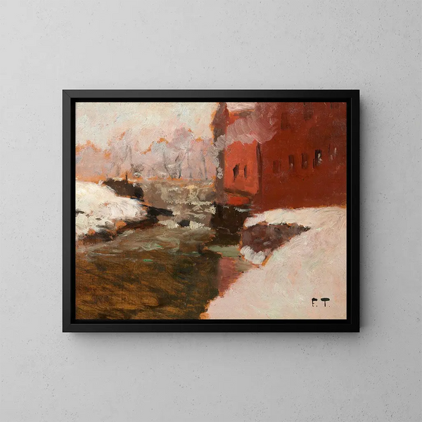 La fabrique rouge - Frits Thaulow — inramlat konstverk på väggen