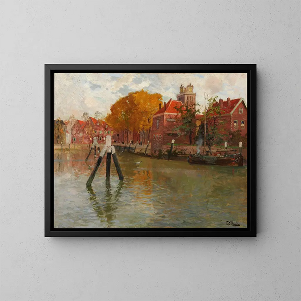 Dordrecht - Frits Thaulow — inramlat konstverk på väggen