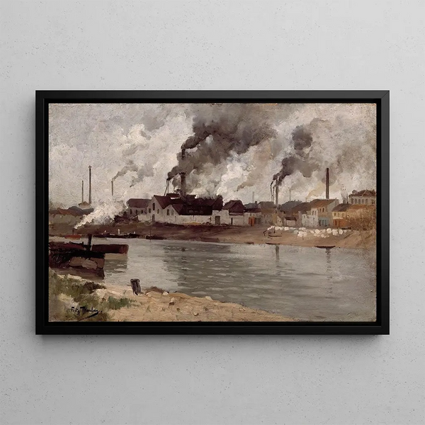 fabriker i Ivry - Frits Thaulow — inramlat konstverk på väggen