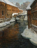 D'Akerselven - Frits Thaulow — vy av konstverket