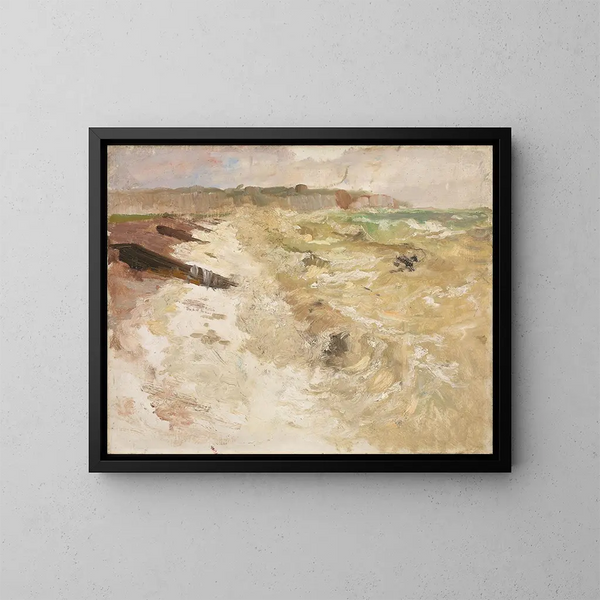stranden vid Dieppe - Frits Thaulow — inramlat konstverk på väggen