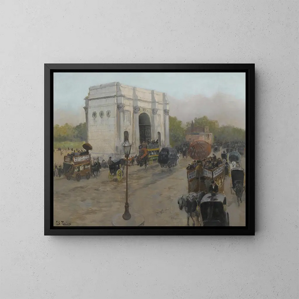 Triumfbågen vid Marble Arch, London - Frits Thaulow — inramlat konstverk på väggen