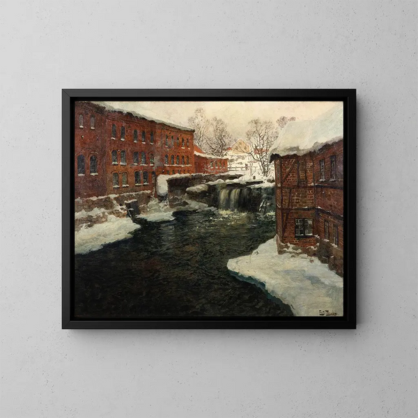 Scène de moulin - Frits Thaulow — inramlat konstverk på väggen