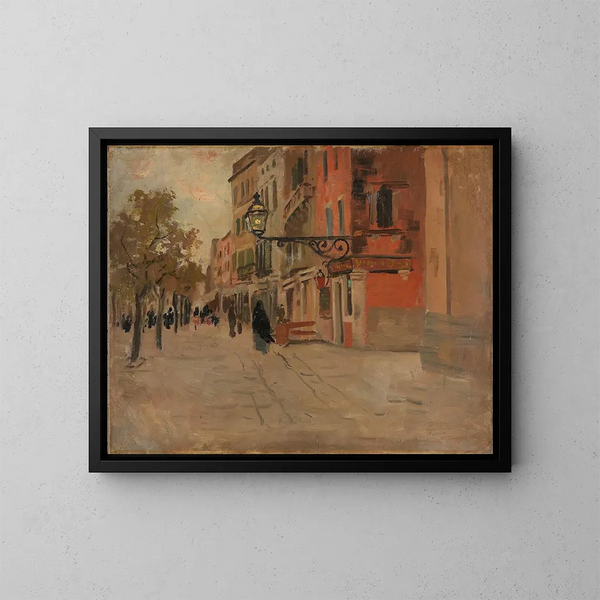Rue à Venise - Frits Thaulow — inramlat konstverk på väggen