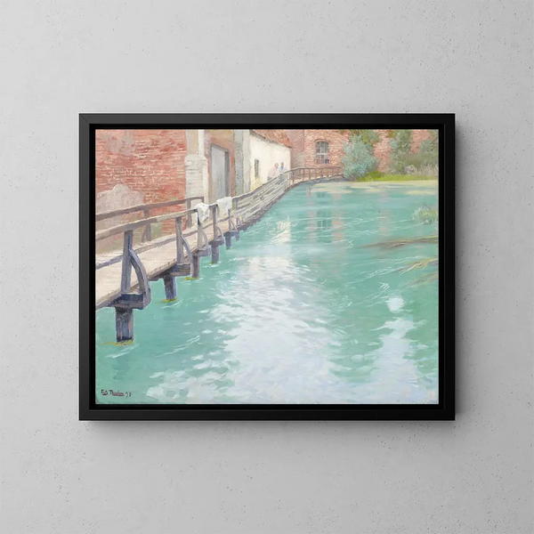 Les Moulins à Montreuil-sur-Mer, Normandie - Frits Thaulow — inramlat konstverk på väggen