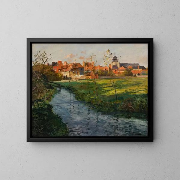by vid en bäck - Frits Thaulow — inramlat konstverk på väggen