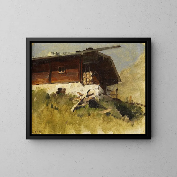 Berghof - Fritz Freund — inramlat konstverk på väggen