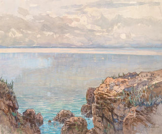 Fritz Lach - Rocky coast and quiet sea.webp