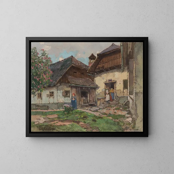La maison du sacristain à Friesach - Fritz Lach — inramlat konstverk på väggen