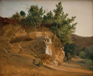 Fritz Petzholdt - Italian Mountain Landscape with Overgrown Rock probably near Olevano.webp
