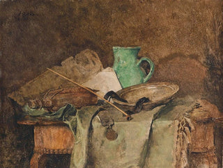 Fritz Rojka - Stillleben mit Krug und Peife.webp