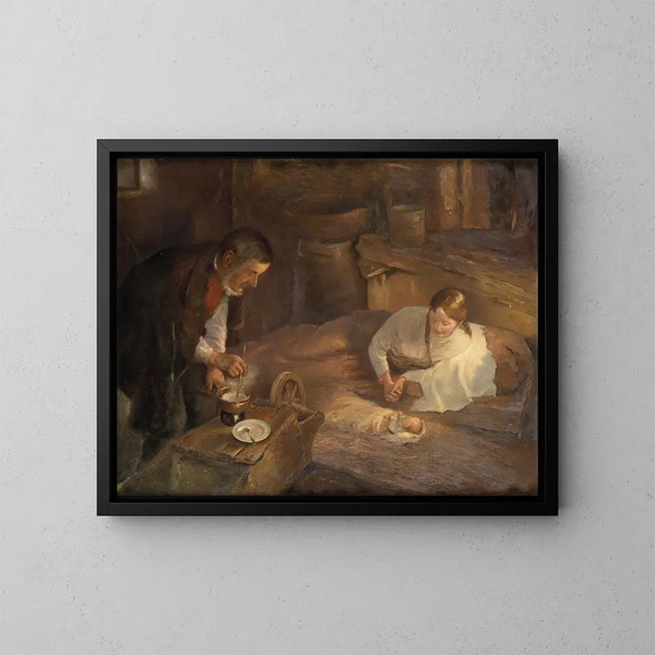 Natt helig - Fritz von Uhde — inramlat konstverk på väggen