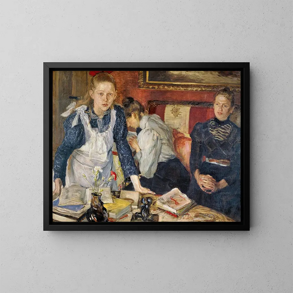La leçon - Fritz von Uhde — inramlat konstverk på väggen