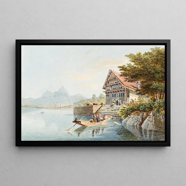 Gabriel Lory the Younger - Auberge de Treib entre Bekenried et Brunnen sur le Lac des quatre Cantons.webp