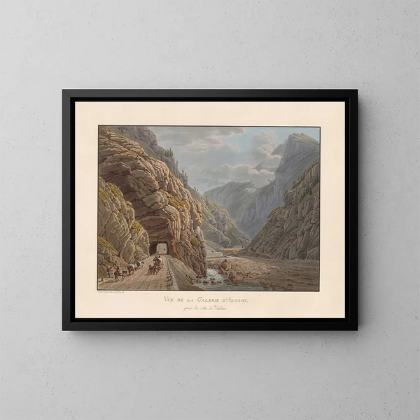 Vue de la galerie d'Algaby prise du côté du Valais - Gabriel Lory le Jeune — inramlat konstverk på väggen