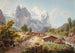 Vue du glacier de Rosenlaui avec le Wellhorn et le Wetterhorn - Gabriel Lory l'Ancien — vy av konstverket