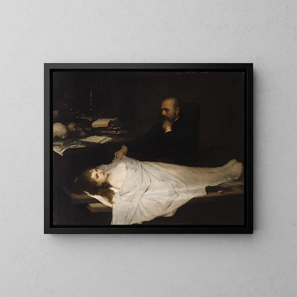 L'Anatomie - Gabriel von Max — inramlat konstverk på väggen