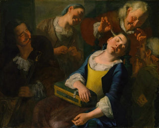 Gaspare Traversi - Teasing a Sleeping Girl.webp