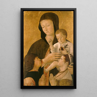 Gentile Bellini - Madonna with child and two donors.webp