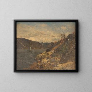 Georg Anton Rasmussen - Ship in rocky fjord.webp