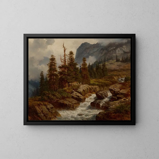 Georg Engelhardt - Goats by an alpine stream.webp