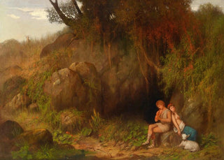 Georg Kugler - Romantische Szene mit Hirtenpaar.webp