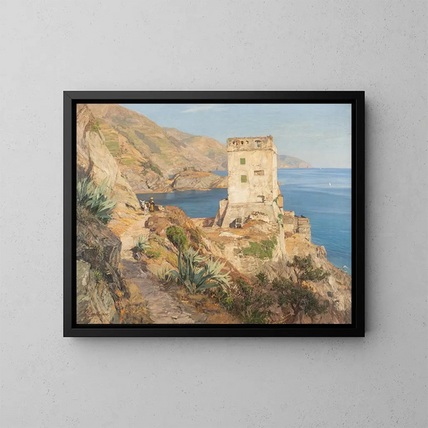 Côte rocheuse à Monterosso - Georg Macco — inramlat konstverk på väggen