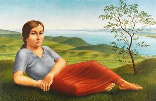Georg Schrimpf - Mdchen vor Seelandschaft.webp