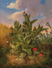 Stor konsttryck av en still life med tistlar, ängsblommor och fjärilar - Georg Seitz — vy av konstverket