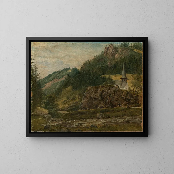La chapelle Oswald à Hllsteig dans la vallée de Hll - Georg Wilhelm Issel — inramlat konstverk på väggen