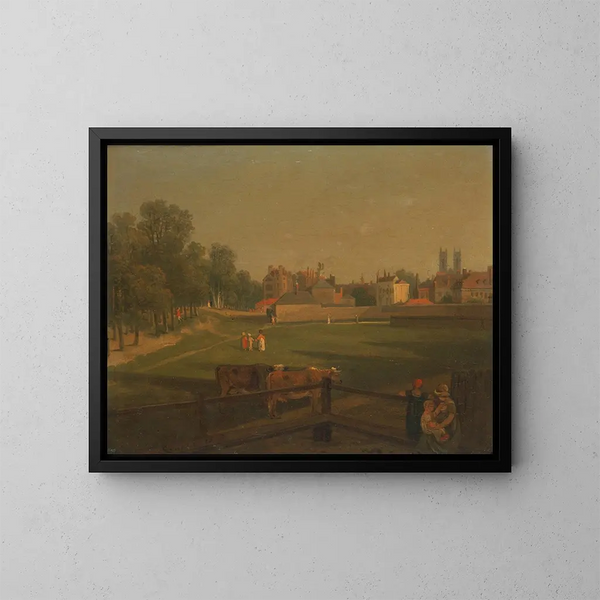 Vue occidentale d'une partie de Westminster et de Bird Cage Walk prise depuis le Moulin - George Arnald — inramlat konstverk på väggen