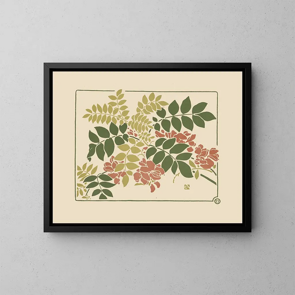 abstrakt design inspirerad av blommande växter - George Auriol — inramlat konstverk på väggen