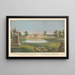 Vue de la maison depuis la statue équestre dans le parc du comte Temple à Stow dans le Buckinghamshire - George Bickham l'Ancien — inramlat konstverk på väggen