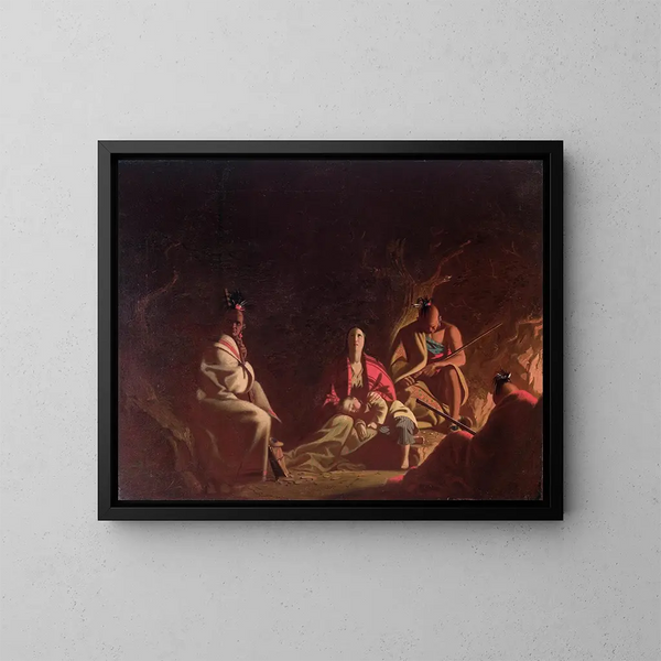 Fångad av indianer - George Caleb Bingham — inramlat konstverk på väggen