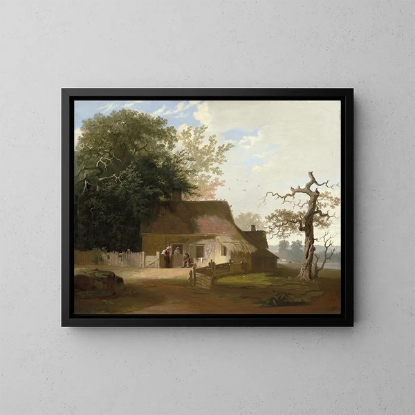 Scène de cottage - George Caleb Bingham — inramlat konstverk på väggen