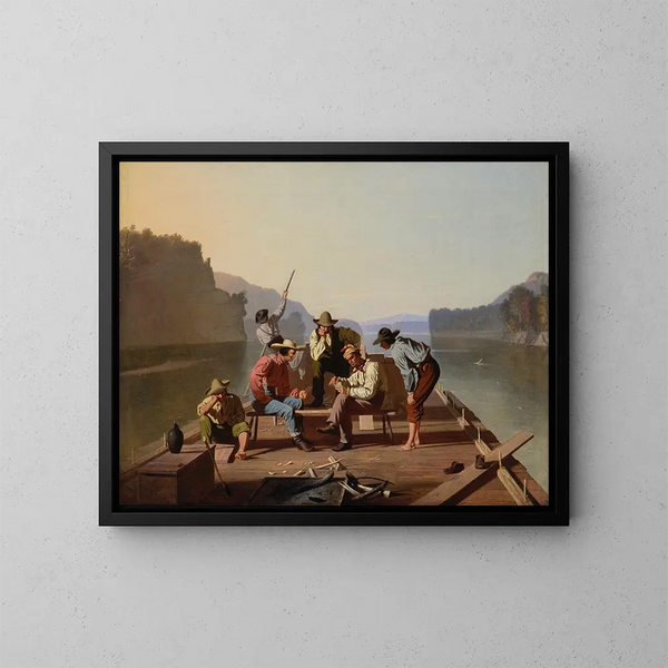 flottarna som spelar kort - George Caleb Bingham — inramlat konstverk på väggen