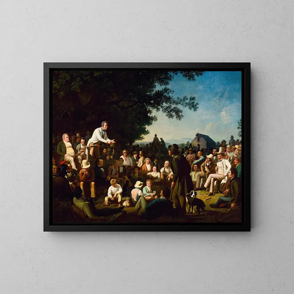 Discours sur une souche - George Caleb Bingham — inramlat konstverk på väggen