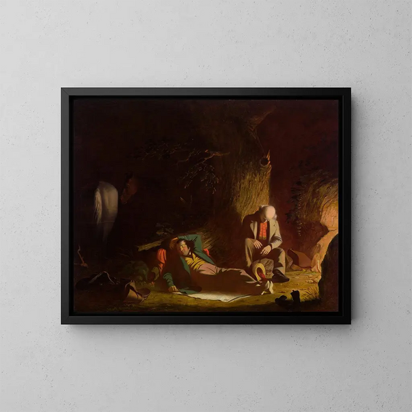 Les voyageurs tardifs - George Caleb Bingham — inramlat konstverk på väggen
