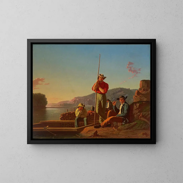 träbåten - George Caleb Bingham — inramlat konstverk på väggen
